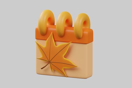 Preview: Calendar with orange leaf