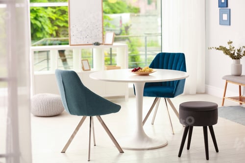 Preview: Modern dining room interior with table and chairs