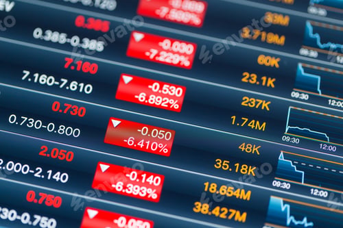 Preview: Stock market on digital tablet screen