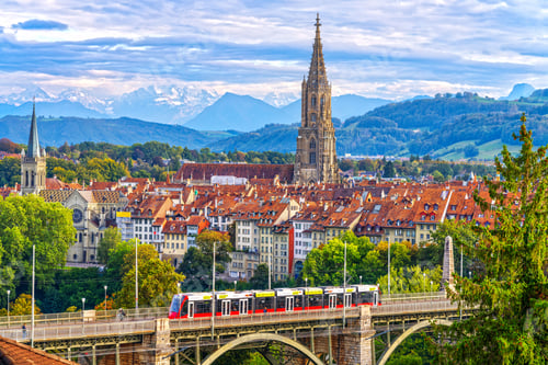 Preview: Berne, Switzerland Old Town Cityscape over the Kornhaus Bridge