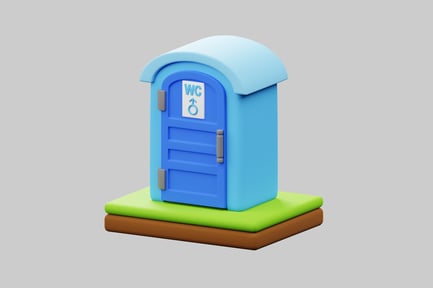 Preview: Cartoon blue portable toilet wc