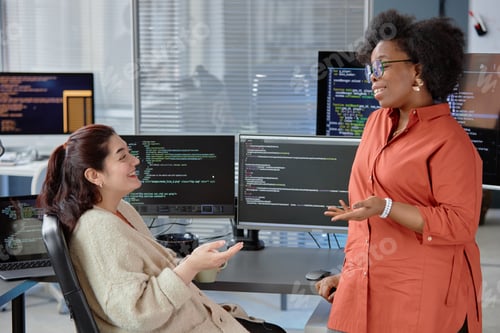 Preview: Positive Female Plus Size IT Engineers Talking