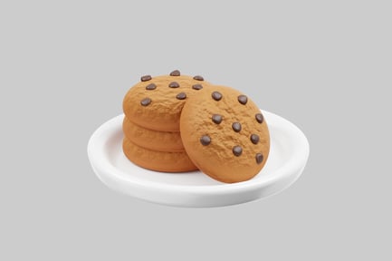 Preview: Chocolate Chip Cookie Stack on Plate
