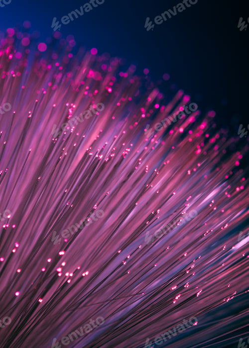 Preview: Close up of shiny pink fiber optics texture background