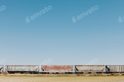 Preview: Wagons of a train crossing the Black Rock Desert.