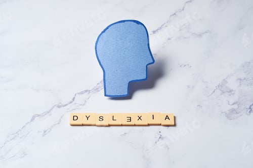 Preview: Concept of dyslexia, learning and communication disabilities or ADHD. Visibility of mental problems.