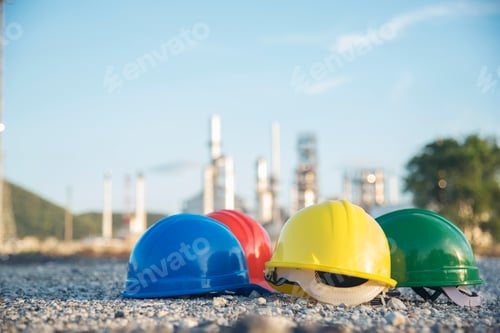 Preview: Construction hard hat safety tools equipment for workers in construction site for engineering