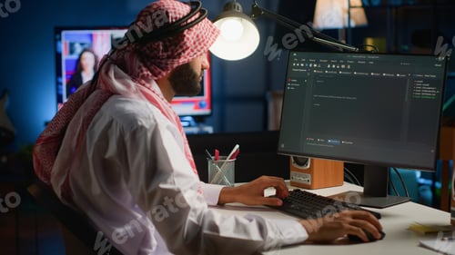 Preview: Programmer writing code on computer