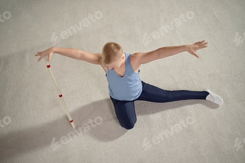 Preview: Boy with Down Syndrome Performing Gymnastics Routine Indoors