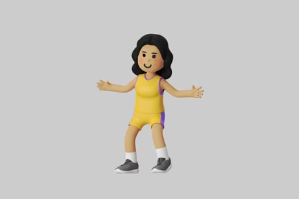 Preview: Cartoon athletic woman