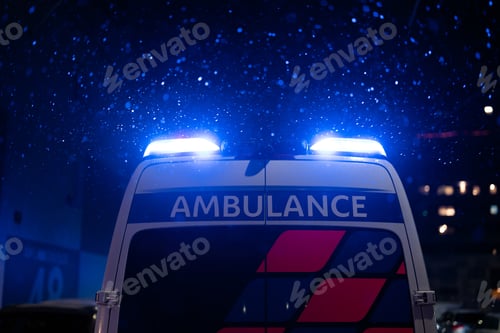 Preview: Ambulance at night in winter