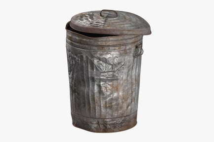 Preview: Galvanized Steel Garbage Can with Lid - Weathered