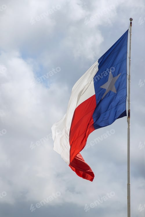 Preview: Rippled State Flag Star Flag of the State of Texas