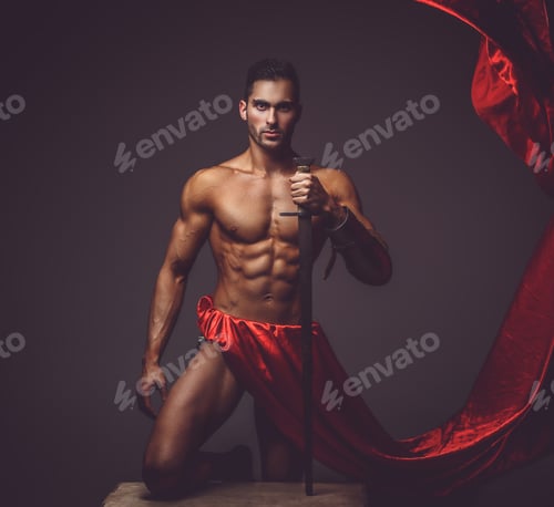 Preview: A man holding a sword.
