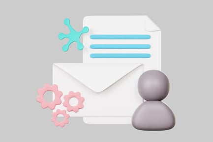 Visualização: Envelope com carta e símbolos