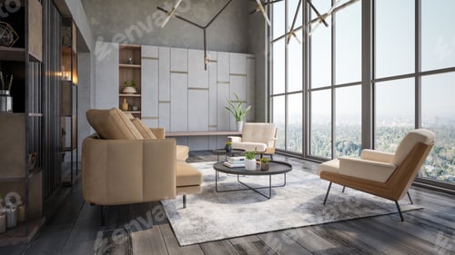 Preview: Interior of modern living room