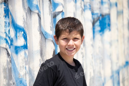 Preview: Portrait of a young school boy smiling
