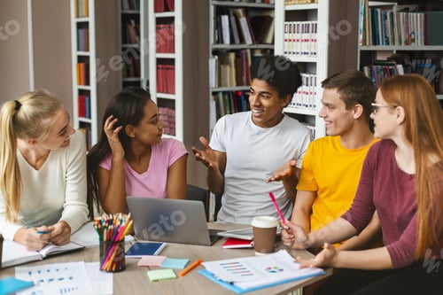 Preview: Classmates listening to afro guy expressing his opinion