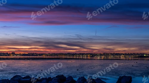 Preview: Santander city skyline sunset view, Spain