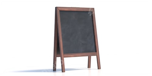 Preview: Menu board isolated on white background. 3d illustration
