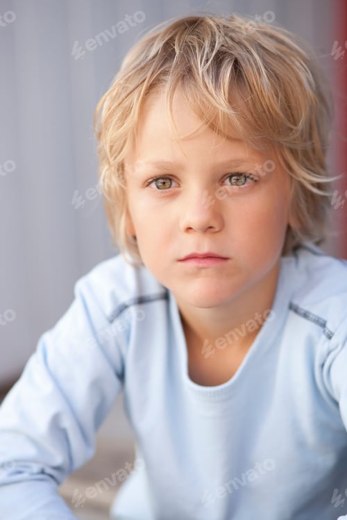 Preview: Close up of boys serious face