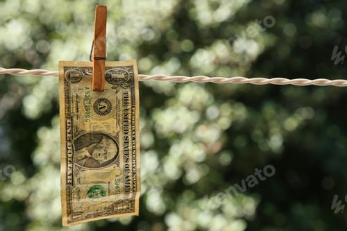Preview: One Dollar Bill Hanging on a Clothesline