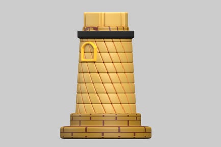 Preview: Cylindrical object with a spiral arrangement of rectangular blocks