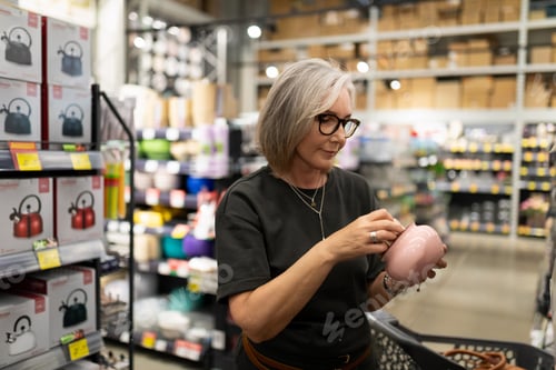 Preview: Shopping for kitchenware in a home goods store during a weekend afternoon