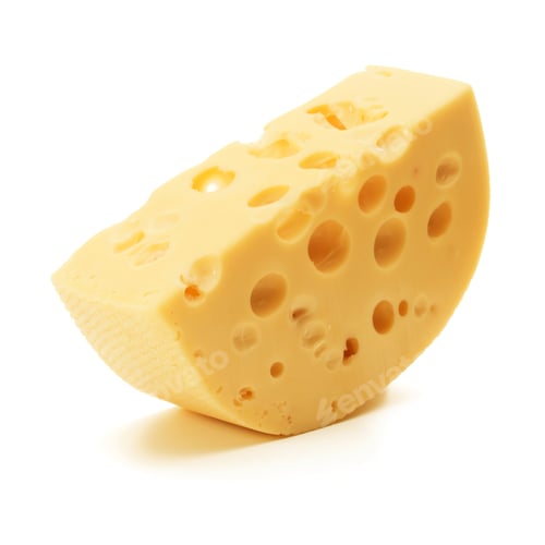 Vista previa: Cheese block isolated on white background cutout