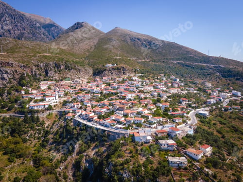 Preview: The village of Dhermi, dominated by white church of St. Mary on the hill