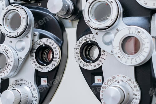 Preview: Phoropter, ophthalmic instrument used by ophthalmologist and optometrist for prescribing glasses