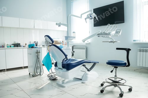 Preview: Dental equipment in dentist office in new modern stomatological clinic room