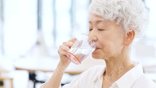 Preview: Asian elderly people drinking water