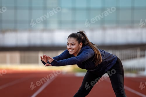 Preview: Fitness girl, smiling face.