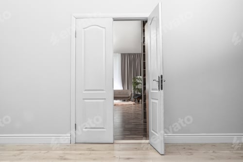 Preview: Stylish room interior, view through open door