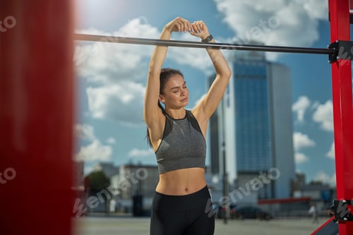 Preview: Close up of tender woman that doing sport