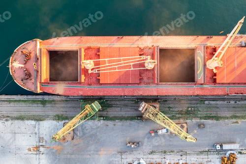 Preview: loading grain for export. Water transport