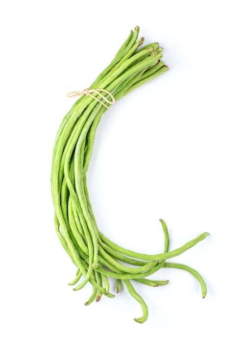 Preview: long beans isolated on white background