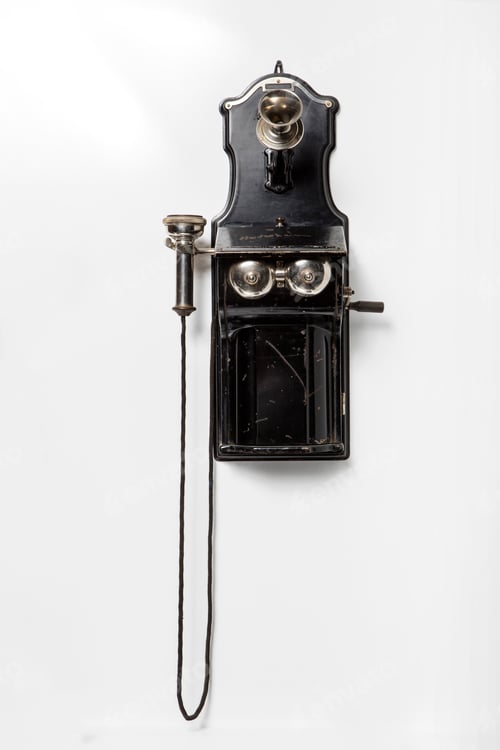 Preview: Old telephone isolated on white