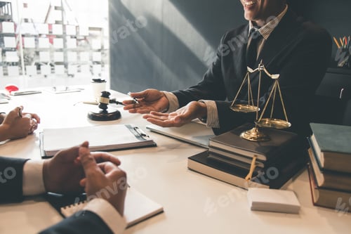 Preview: Businessman and lawyer discuss the contract document. Treaty of the law. Sign a contract business.