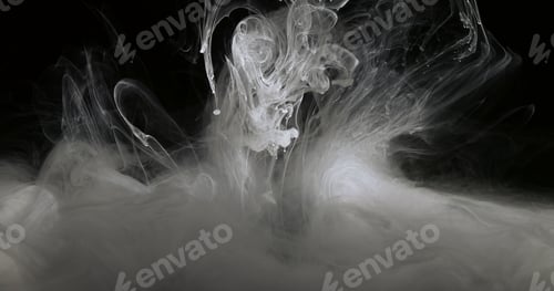 Preview: Concept Art White Paint In Water As Smoke In Slowmotion