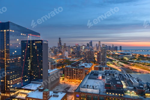 Preview: Chicago, Illinois, USA Downtown City Skyline from the South Side