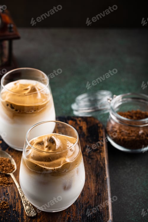 Preview: Dalgona coffee in glass cup