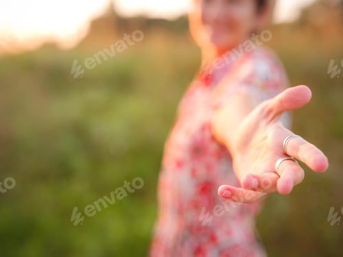 Preview: Warm sunset hues create peaceful, dreamy countryside atmosphere.