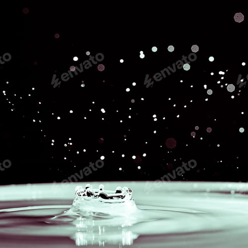 Preview: The water drop with interesting colorful blurred background
