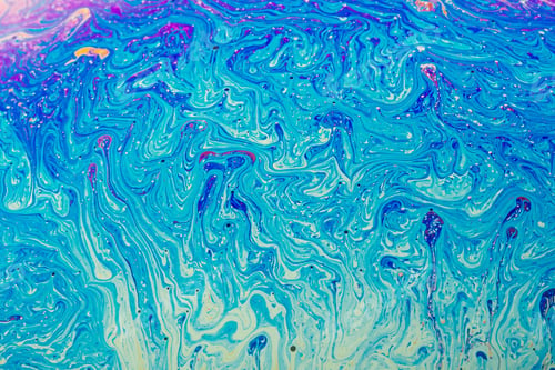 Preview: Fluid art made of colorful soap bubble film. Trendy Inkscape blurred background.