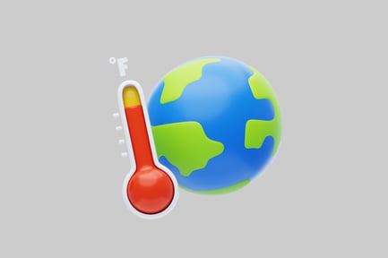 Preview: Global warming cartoon earth thermometer