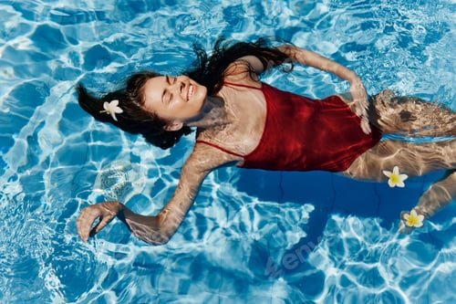 Preview: Woman beauty summer female person water pool young blue lifestyle swim