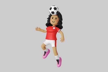 Preview: Cartoon soccer player girl ball