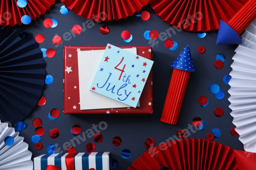 Preview: Composition for 4 july, Independence Day of USA, top view